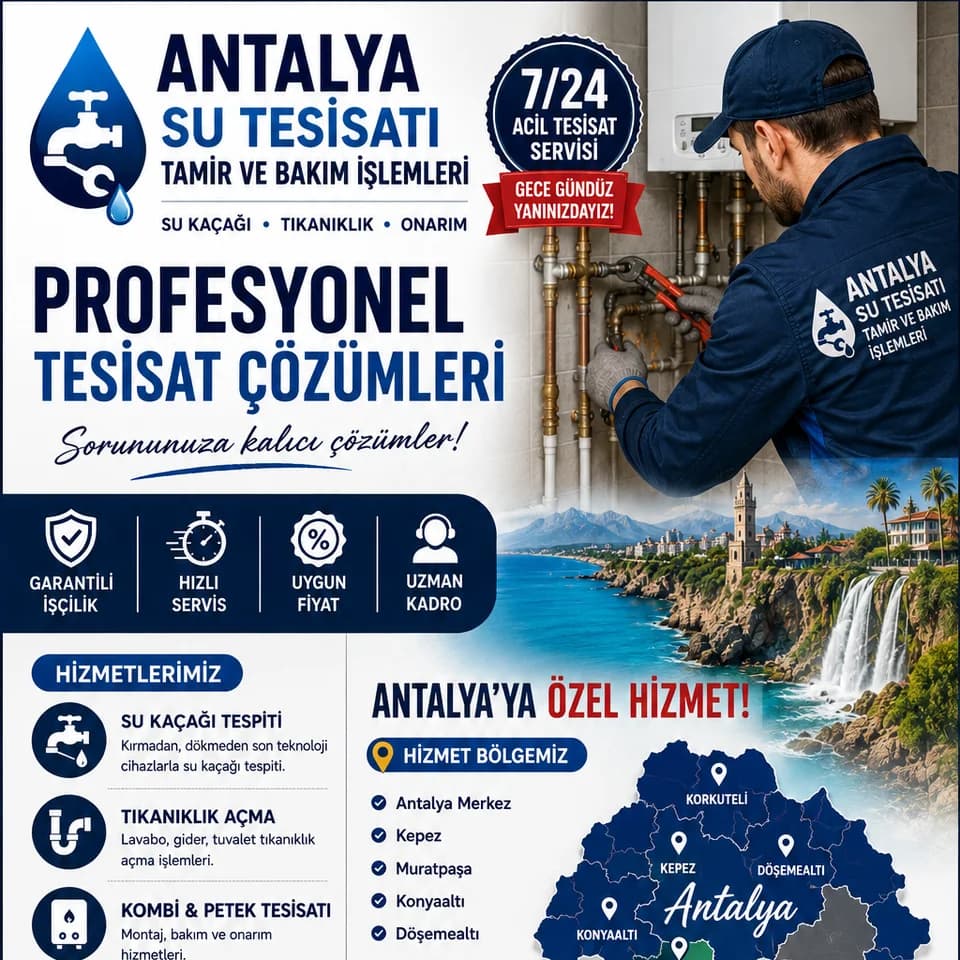 Antalya tesisat su tesisatı tamir ve bakım işlemleri, Gider Açma