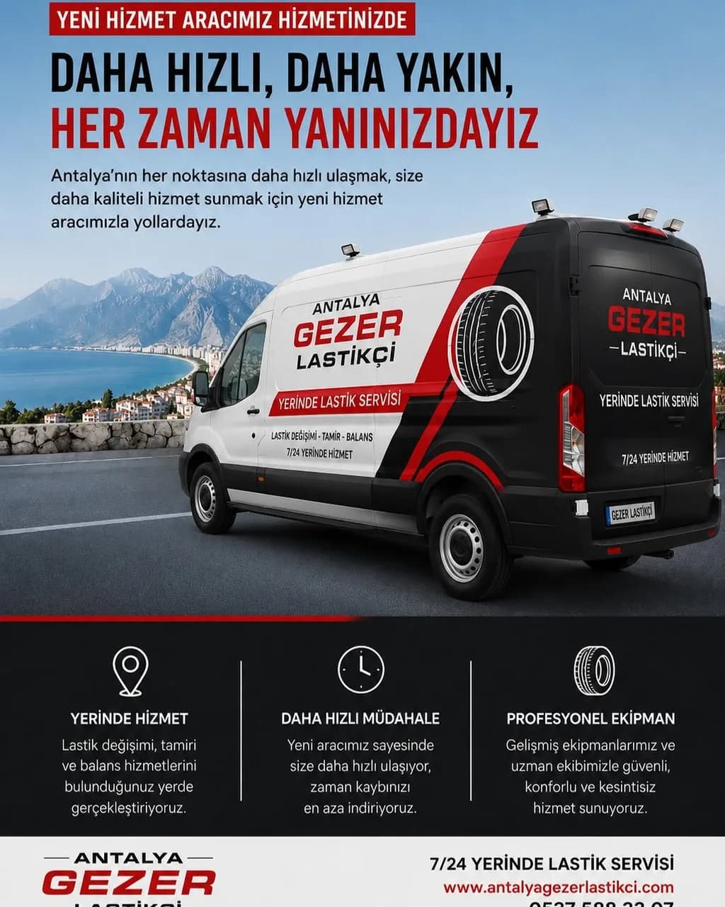 Antalya Gezer Lastikci · Mobil Lastik Tamiri 7/24 work sample 2